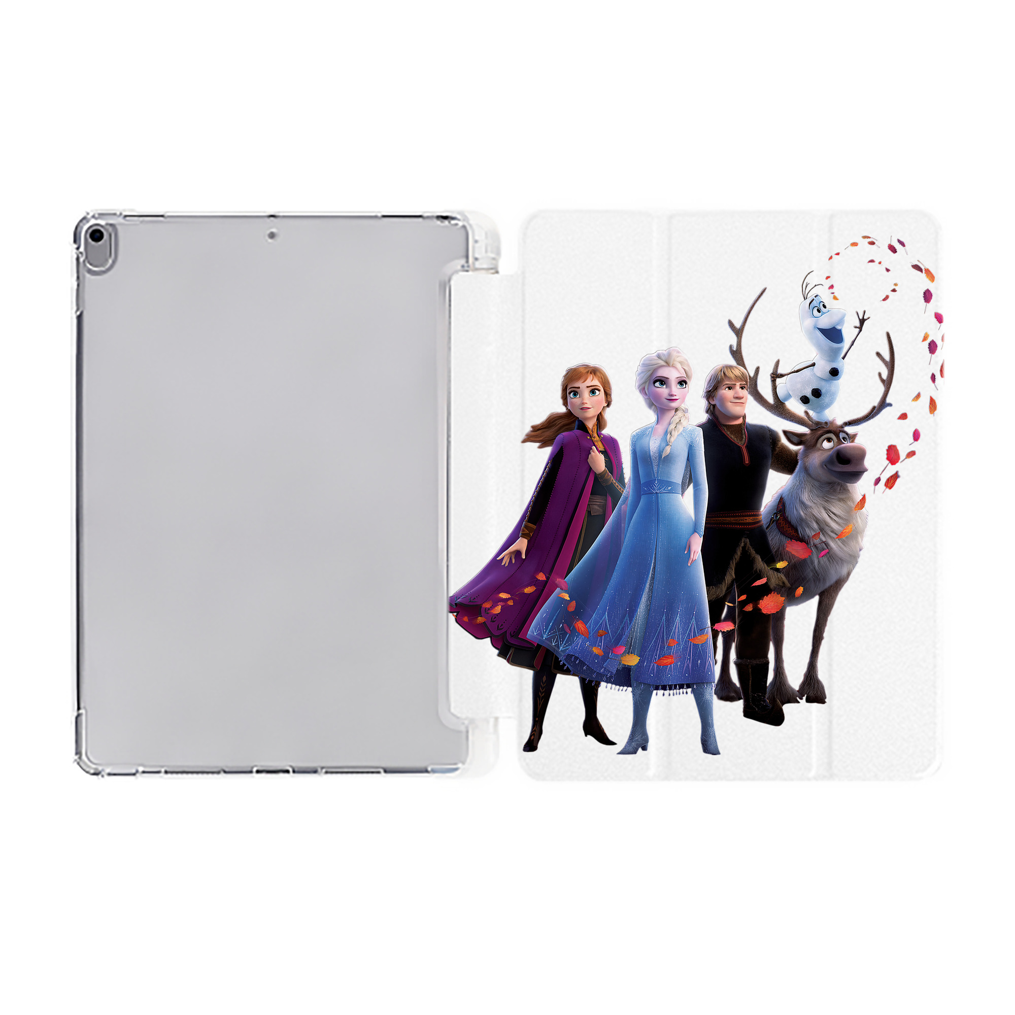 （画像用） アナと雪の女王 アンナ エルサ Frozen Anna Elsa IPad ケース ペン収納付き 三つ折りスタンド PUレザー×シリコン 対応機種9.5/10.5/10.9インチ